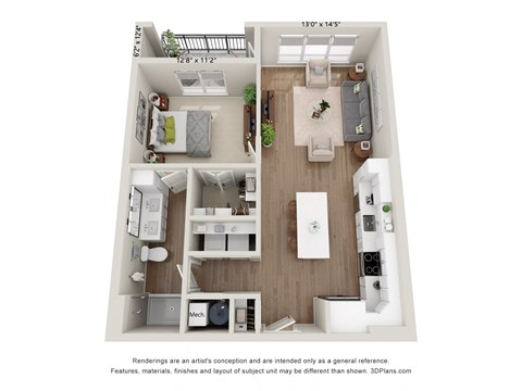 a 1 bedroom floor plan  woodland commons apartments